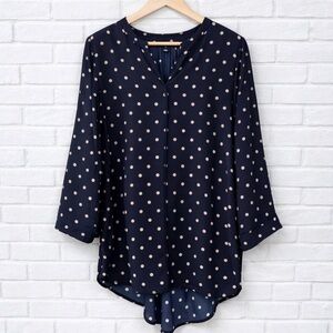 41 Hawthorne Blouse Polka Dot Plus Size Work Office Business Top Shirt